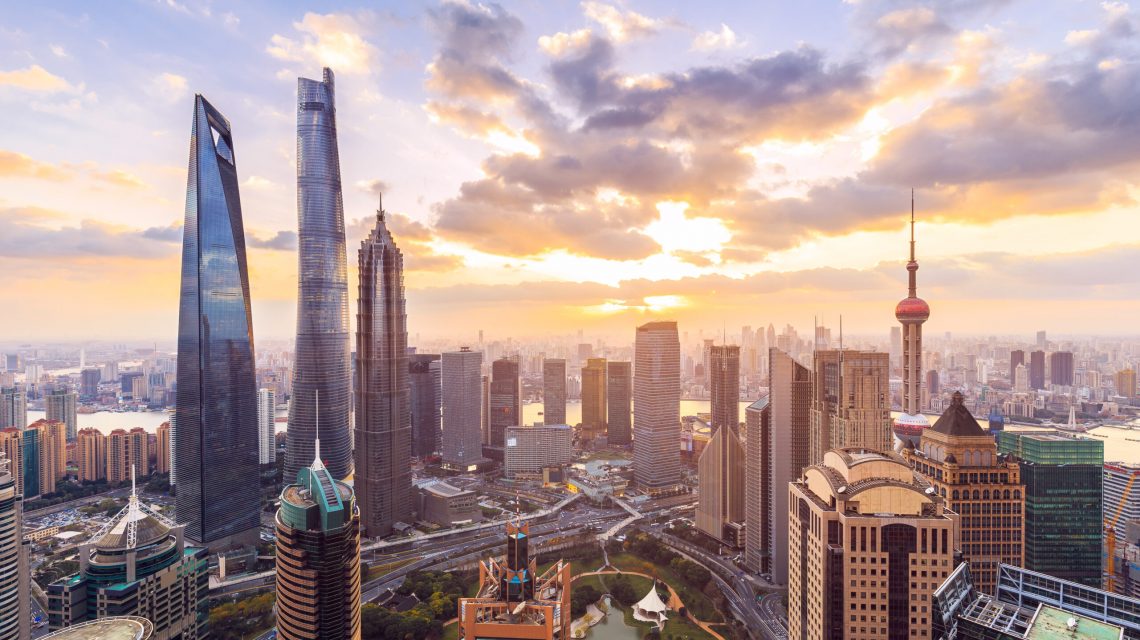 Shanghai,Skyline,And,Cityscape,At,Sunset