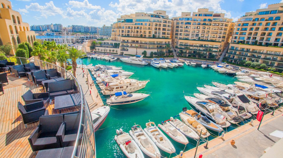 Malta-st.,Julian's,,10,October,2017:,Sunny,View,Of,Beautiful,Yachts