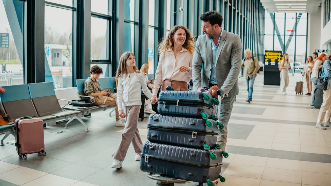 Family at airport